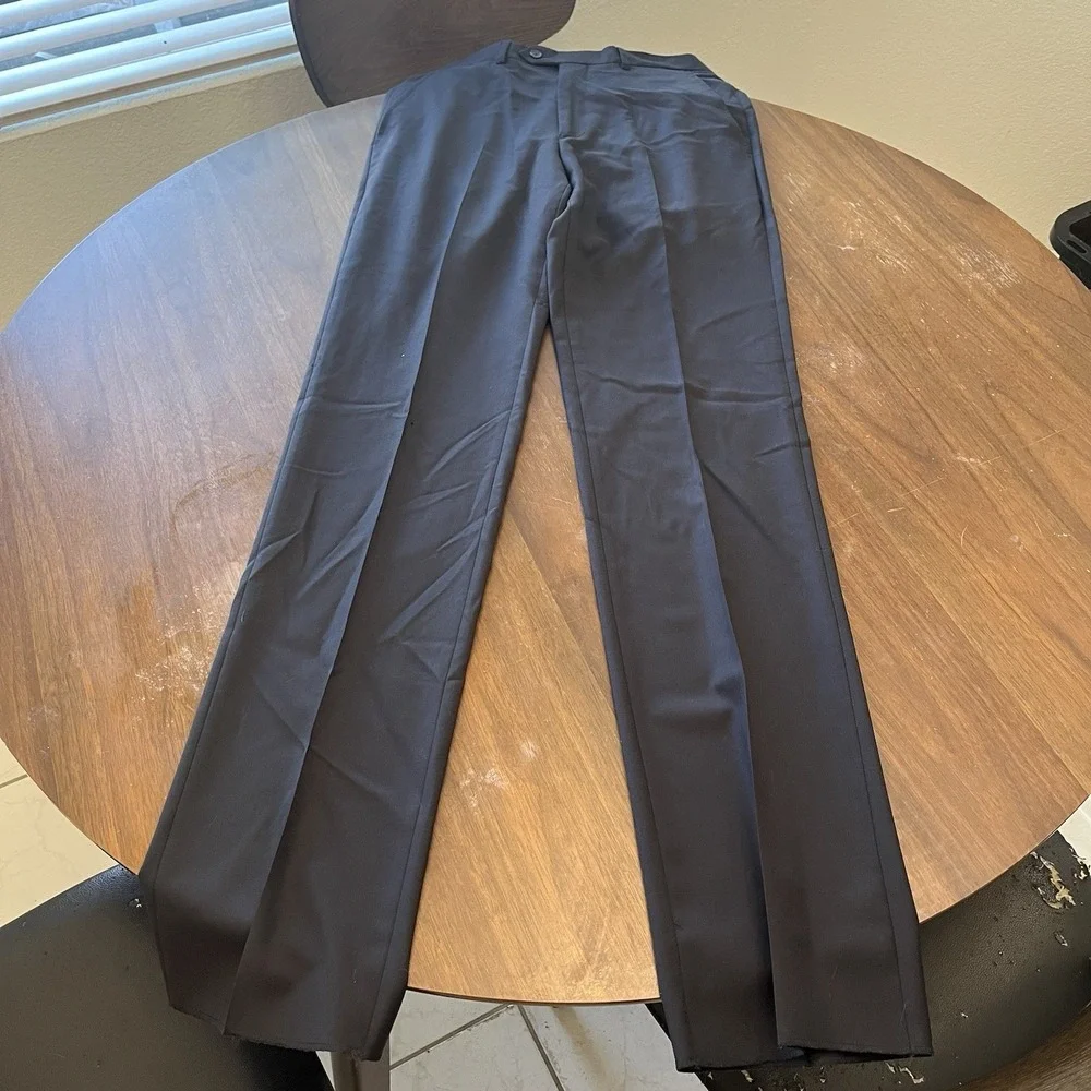 Santorelli Luxury Serge Dress Pants Men's 32 Black Straight Leg Formal NWT